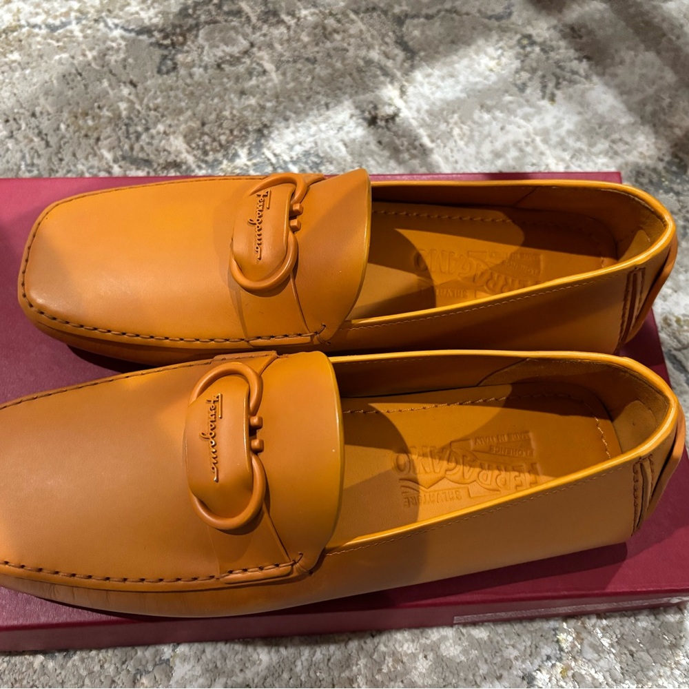Salvatore Ferragamo Men's Bright Tan/Orange Loafers